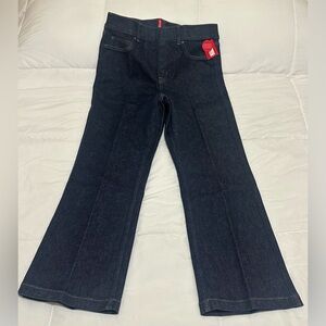 New SPANX kick flare jeans Sz XL in the colour raw indigo